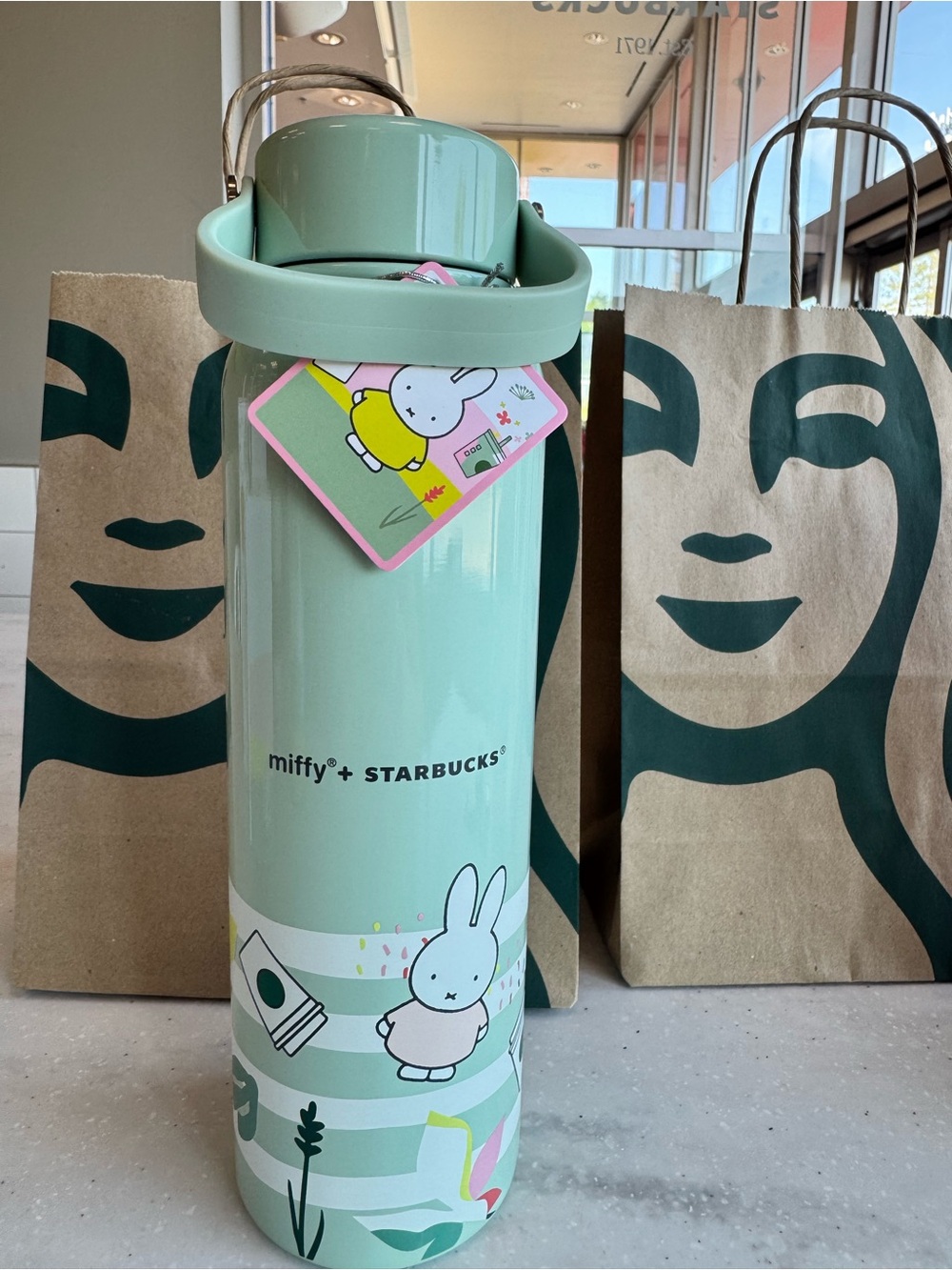 miffy x STARBUCKS Mint Green Stainless Travel Tumbler